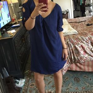 BCBG blue sleeve dress