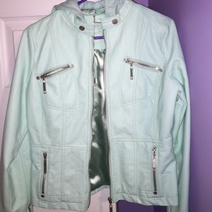 Mint leather jacket