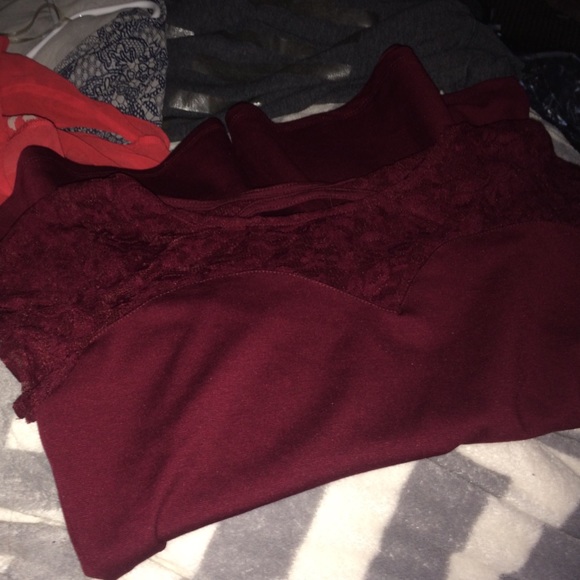 maroon peplum top