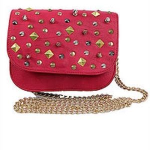 Small studded over shoulder purse
