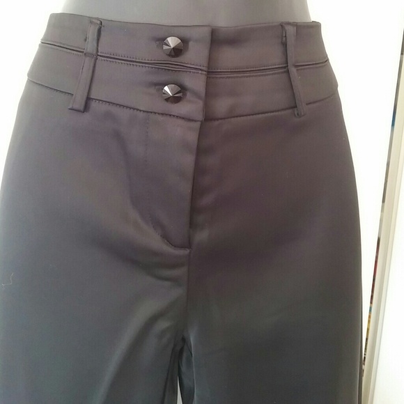 Cache black satin tuxedo trousers