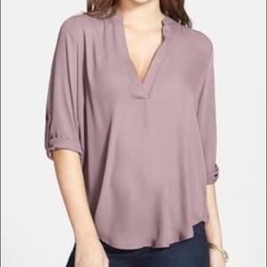 Lush Roll Tab Sleeve Woven Shirt XS
