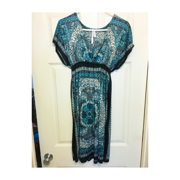 Ocean Breeze Blue, Black & White Dress - Picture 1 of 1