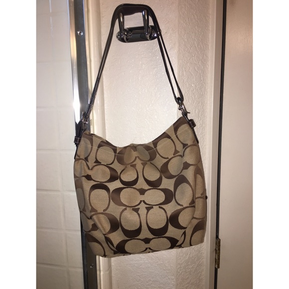 Tan and Brown Coach purse - Picture 1 of 4