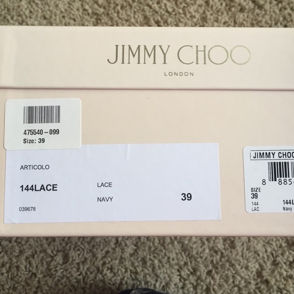 Authentic Jimmy Choo, Mary Jane LACE heel, navy - Picture 3 of 6