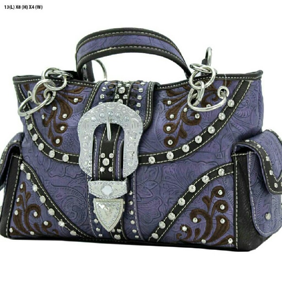 Purple & Brown Purse w/Matching Wallet