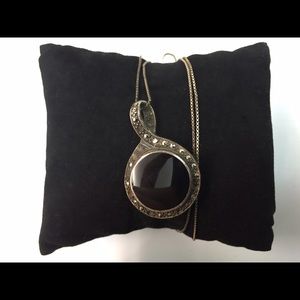 Black Onyx Marcasite Pendant