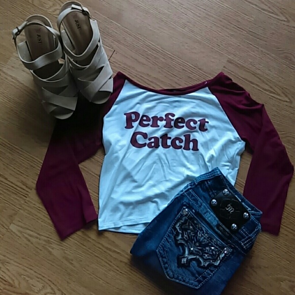"PERFECT CATCH" BASEBALL CROPPED TEE