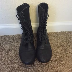 Black lace up combat boots