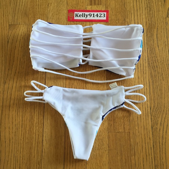 Brand new reversible bandeau swimsuit set M - Picture 2 of 3