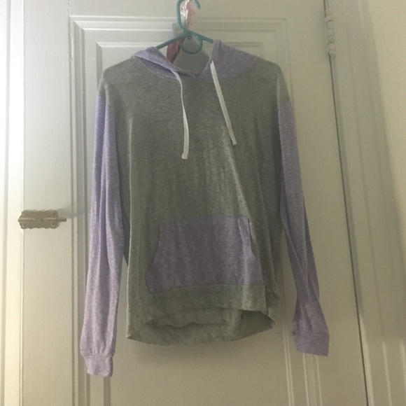 Thin pastel purple and gray hoodie