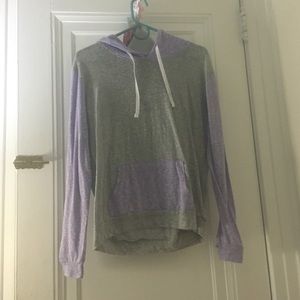 Thin pastel purple and gray hoodie