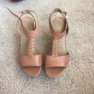Brown tan wedges