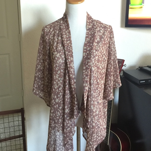Sheer floral kimono