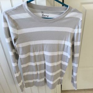Gap white/cream striped long sleeved t shirt