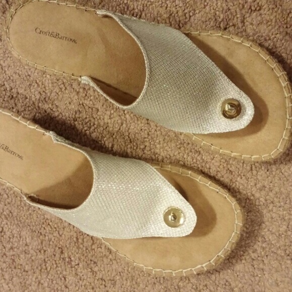 Croft n barrow sandals white sparkly