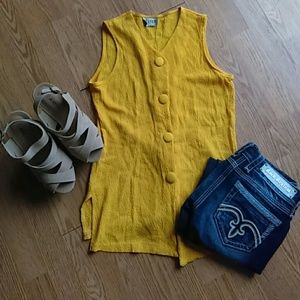 MUSTARD BUTTON VEST