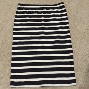 Striped midi skirt