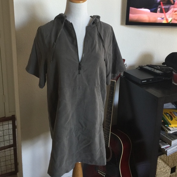 Hooded shirt dress