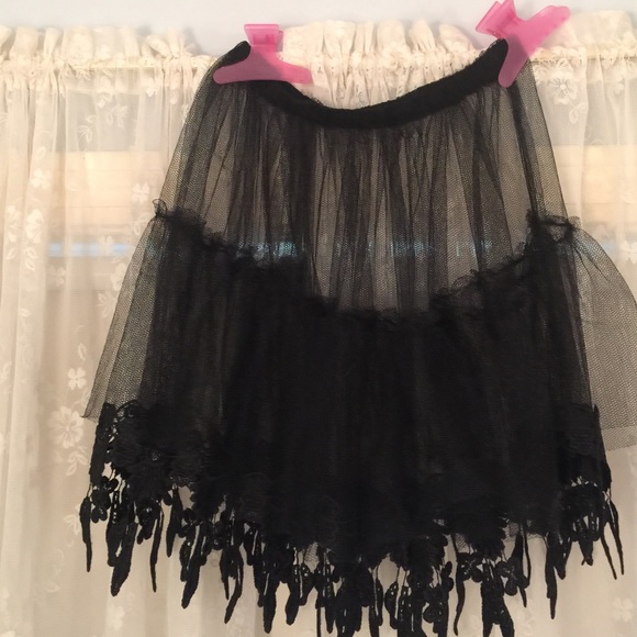 Mini lace see through skirt