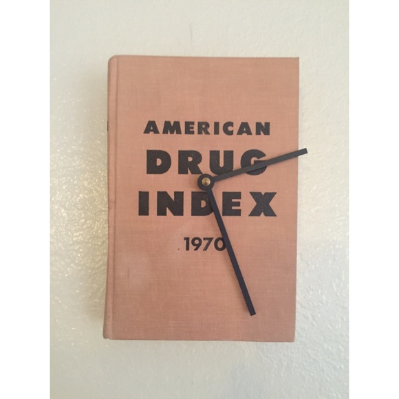 Vintage book hanging clock