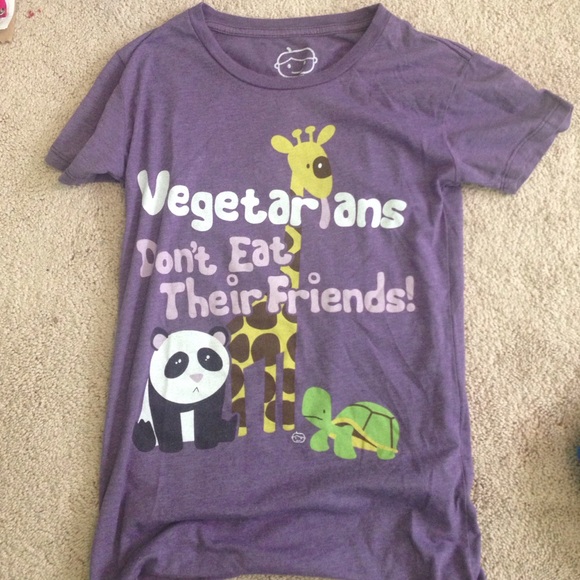 "vegetarians don't eat their friends" tee