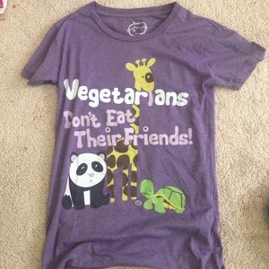 "vegetarians don't eat their friends" tee