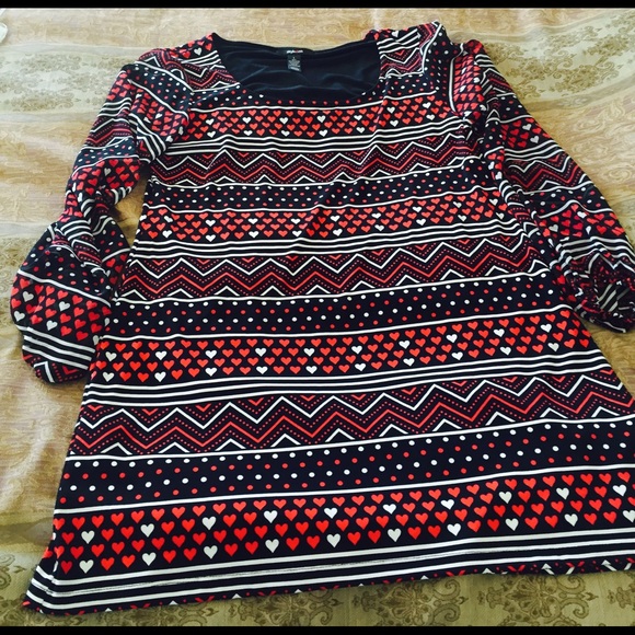 Style & Co Romantic Blouse with Sheer Sleeves L
