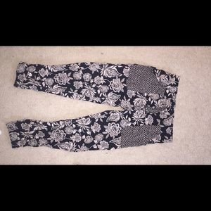 Black and white parachute pants/ joggers