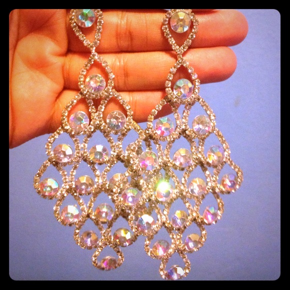 Iridescent Dangling Stud Earrings