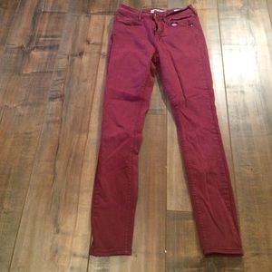 Maroon Pacsun skinny jeans