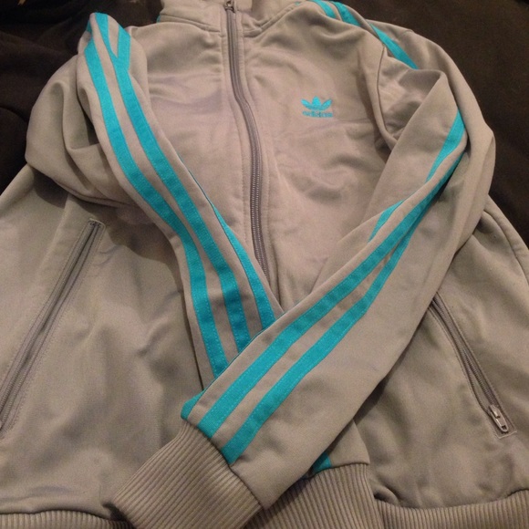 blue and grey adidas jacket