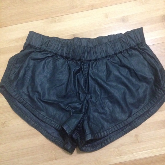 Faux leather shorts