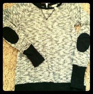 Gray elbow patch sweater