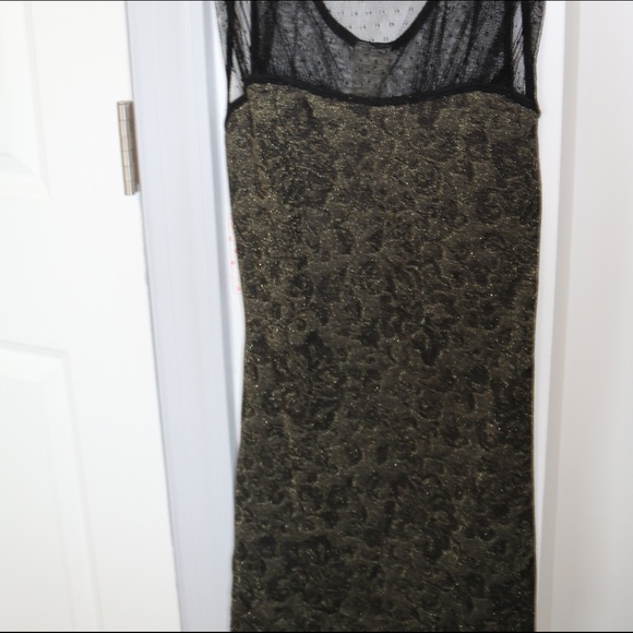 Free People Gold and Black Dress