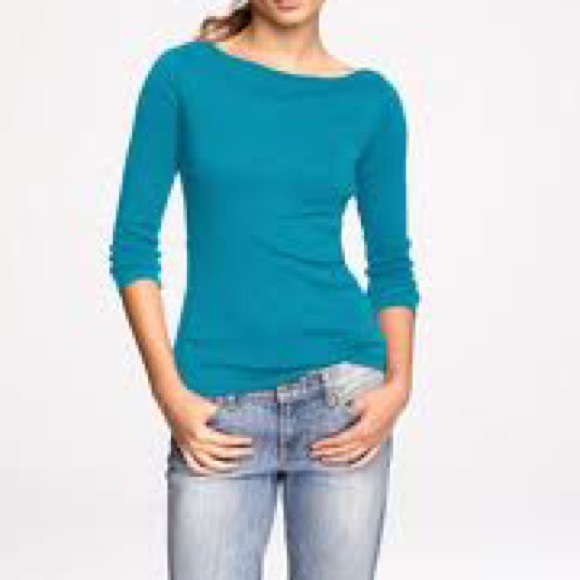 J crew bright blue long sleeve "perfect fit" t