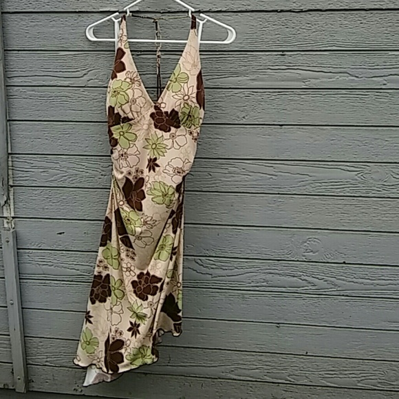 Asymmetrical halter dress
