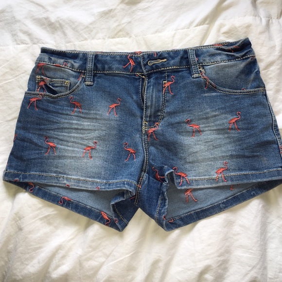 BLUE DENIM/PINK FLAMINGO shorts
