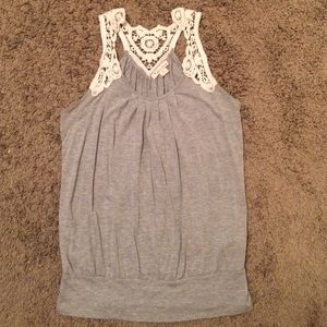 Medium Gray Laced Tank Top (Forever 21)