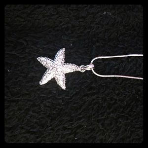 Silver starfish necklace