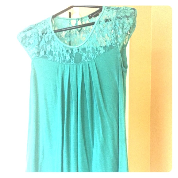 Teal lace top