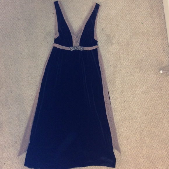 free people black dress w/ light pink/purple lace
