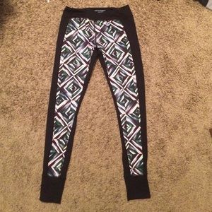 Medium Black&Multicolored Running/Yoga Pants