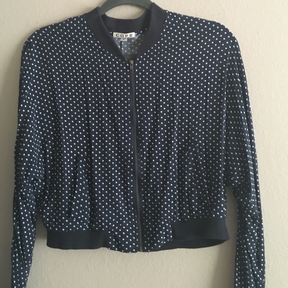 Polka dot bomber jacket