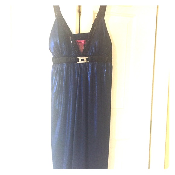 Dark blue shimmer cocktail dress