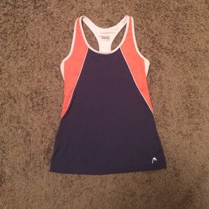 Medium White, Gray & Navy Athletic Tank