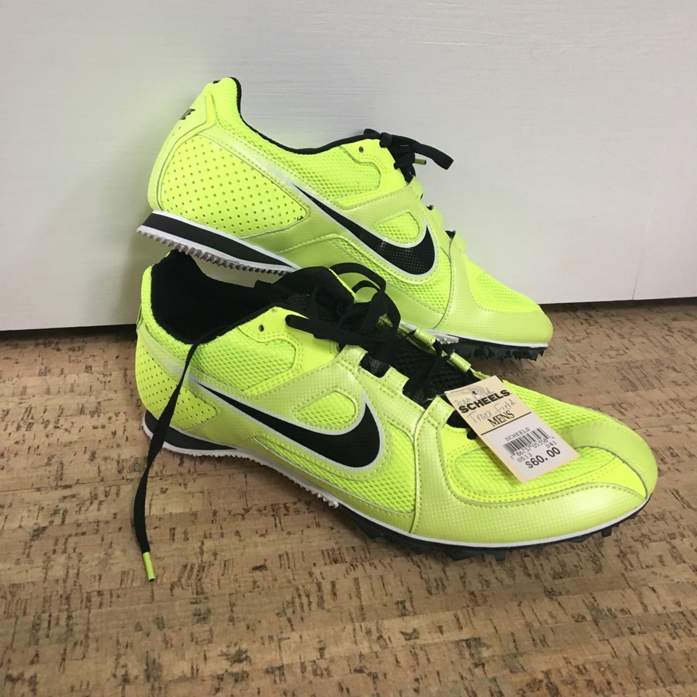 Nike track spikes yellow running new