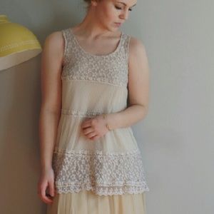 Delicate Ivory Lace Tank