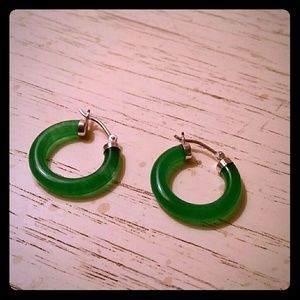 Green hoop earrings