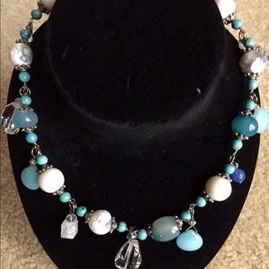 Handmade multi medium toggle necklace.